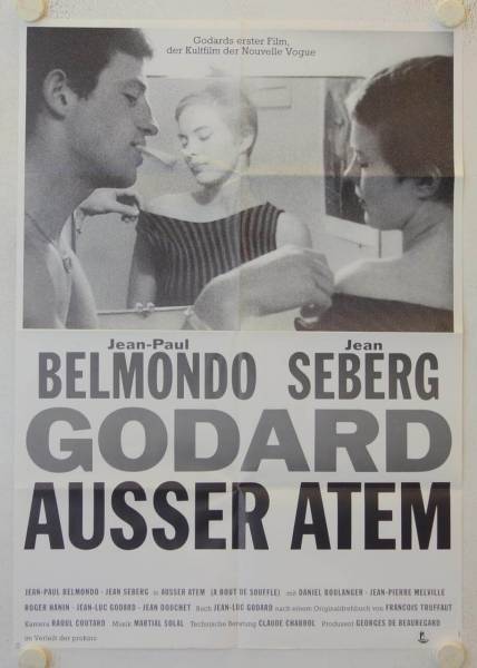 Ausser Atem originales deutsches Filmplakat (R80s)